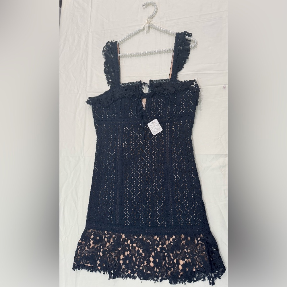 Free People Black Embellished Bustier Mini Dress
